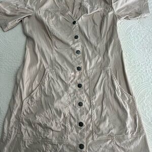 Khaki Safari style short sleeve dress